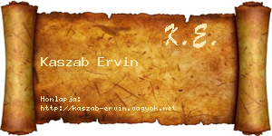 Kaszab Ervin névjegykártya