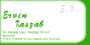 ervin kaszab business card
